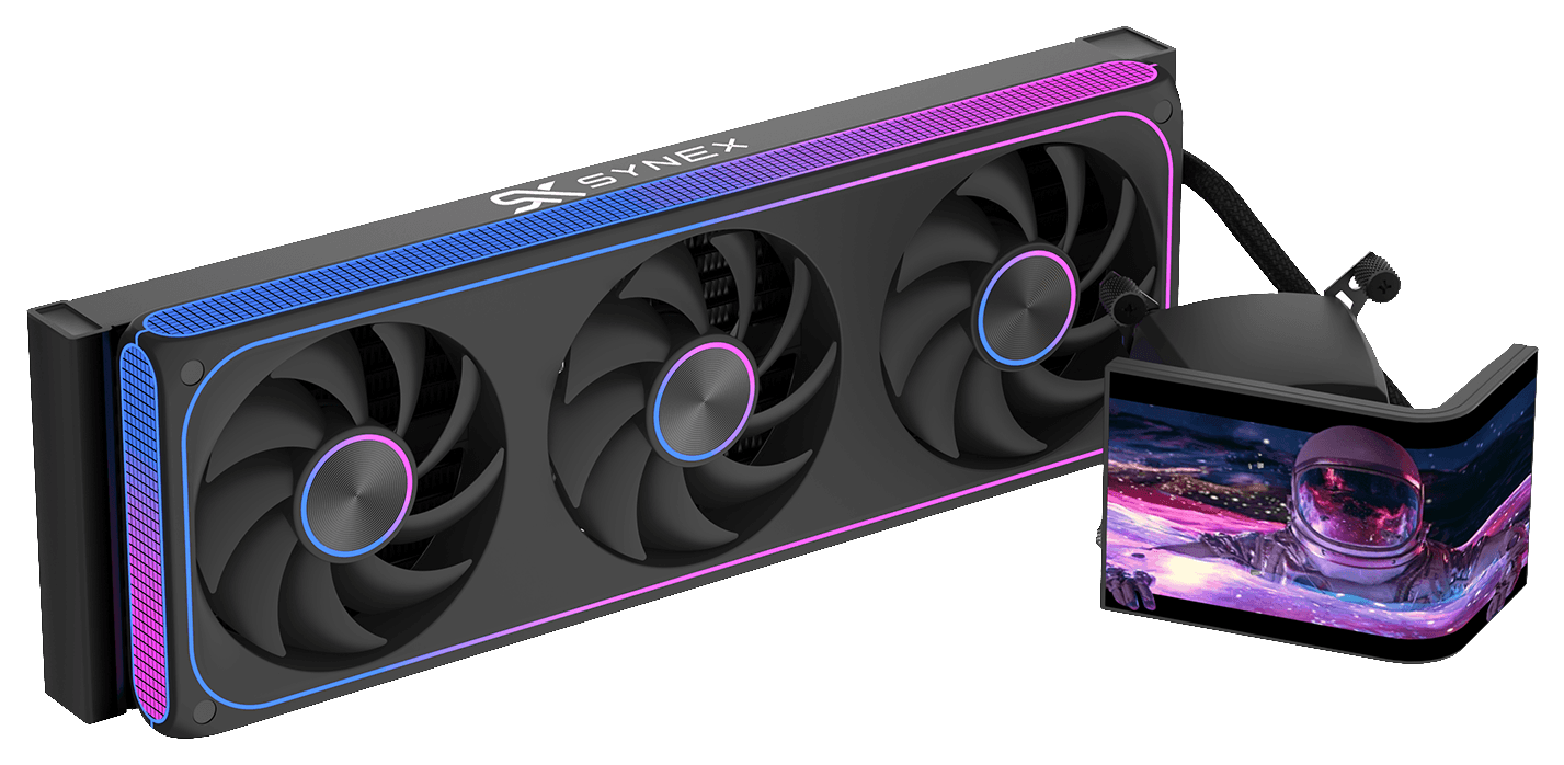 Water Cooler Gamer Synex PulseView 360 Onyx ARGB com Tela OLED 6,67”